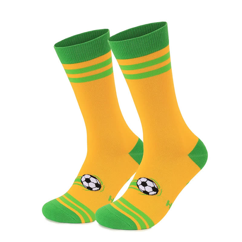 Plusock Colorful Soccer Stripe Quarter Socks (3 Pairs) - Yellow - EU40-46(US7-12) - image 4