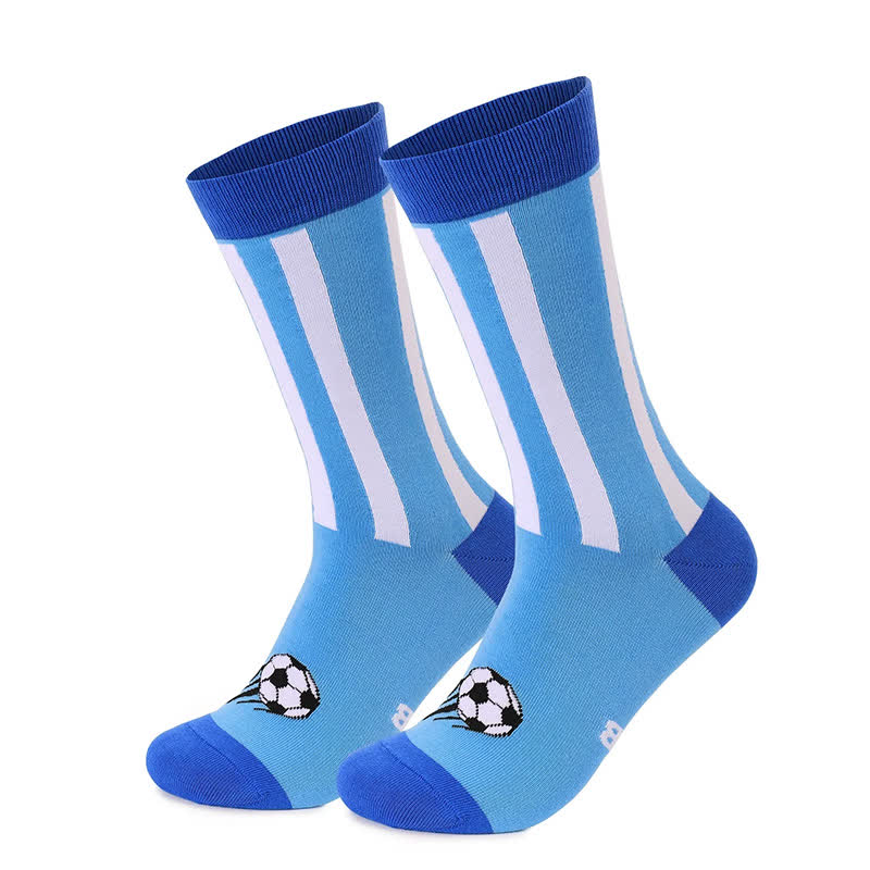 Plusock Colorful Soccer Stripe Quarter Socks (3 Pairs) - Blue - EU40-46(US7-12) - image 3