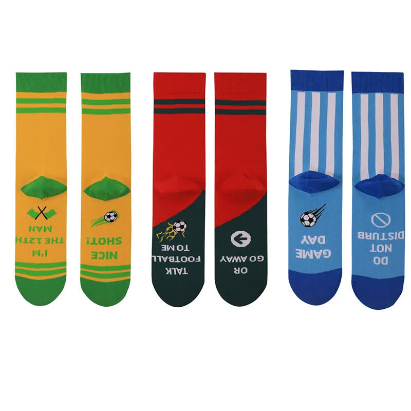 Plusock Colorful Soccer Stripe Quarter Socks (3 Pairs) - Multicolor - EU40-46(US7-12) - image 2