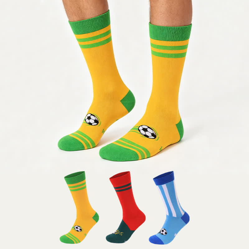 Plusock Colorful Soccer Stripe Quarter Socks (3 Pairs) - image 0