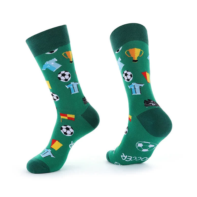 Plusock Funny Soccer Print Quarter Socks(3 Pairs) - G - EU39-43(US6-9) - image 7