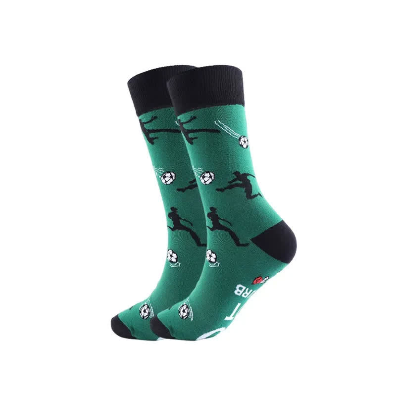 Plusock Funny Soccer Print Quarter Socks(3 Pairs) - D - EU39-43(US6-9) - image 4