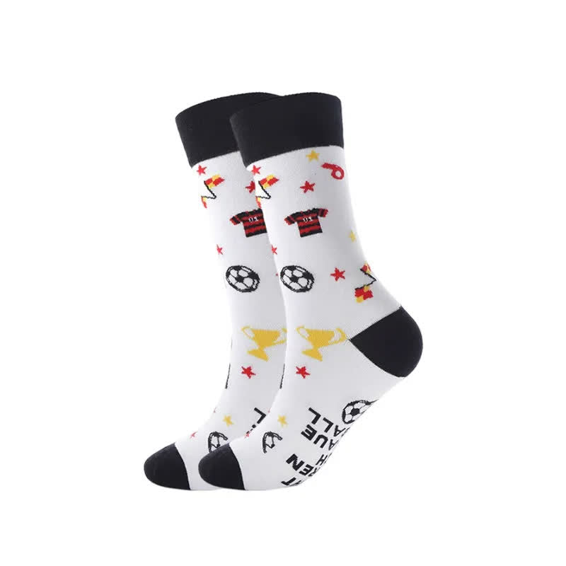 Plusock Funny Soccer Print Quarter Socks(3 Pairs) - F - EU39-43(US6-9) - image 6