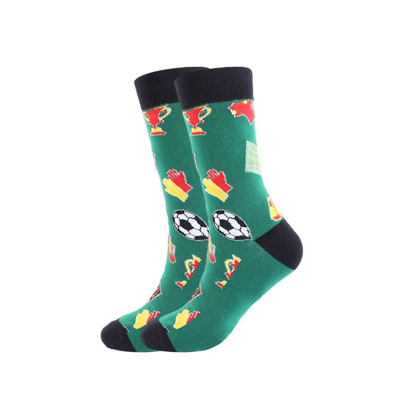 Plusock Funny Soccer Print Quarter Socks(3 Pairs) - E - EU39-43(US6-9) - image 5