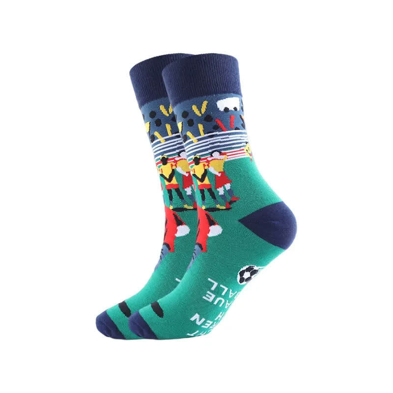 Plusock Funny Soccer Print Quarter Socks(3 Pairs) - B - EU39-43(US6-9) - image 2