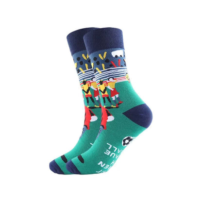 Plusock Funny Soccer Print Quarter Socks(3 Pairs) - B - EU39-43(US6-9) - image 2