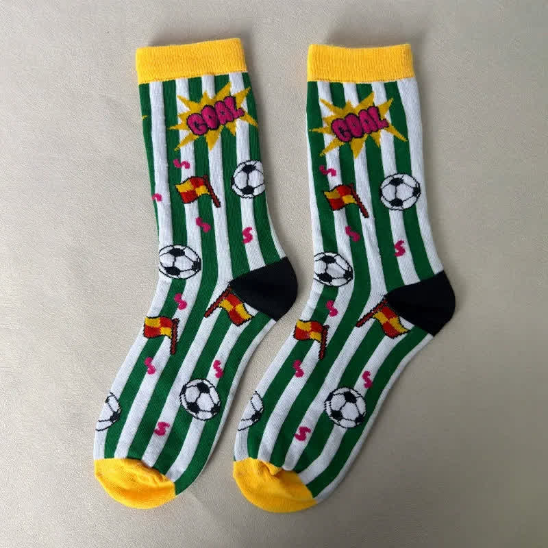 Plusock Soccer Stripe Quarter Socks(3 Pairs) - Yellow - EU39-43(US6-9) - image 5