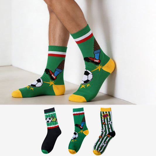 Plusock Soccer Stripe Quarter Socks(3 Pairs) - Multicolor - EU39-43(US6-9) - image 0