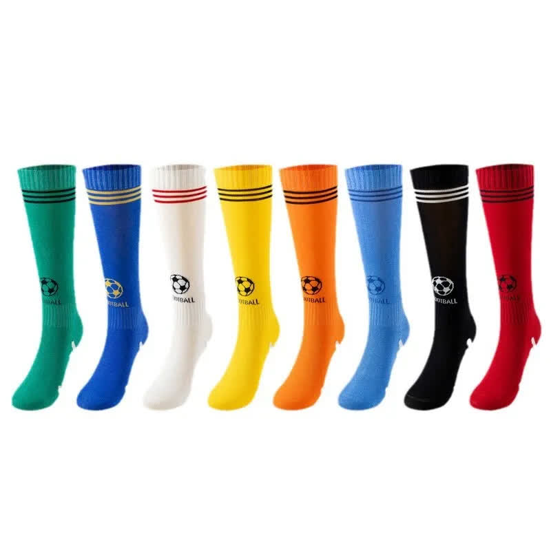 Plusock Cotton Football Knee High Socks(3 Pairs) - Red+Yellow+Green - EU37-41(US4-7.5) - image 1