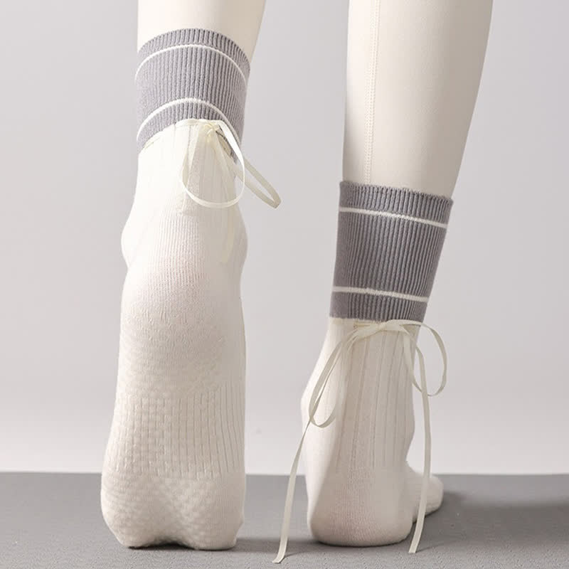 Plusock Open Instep Bow Grip Socks(2 Pairs) - image 4