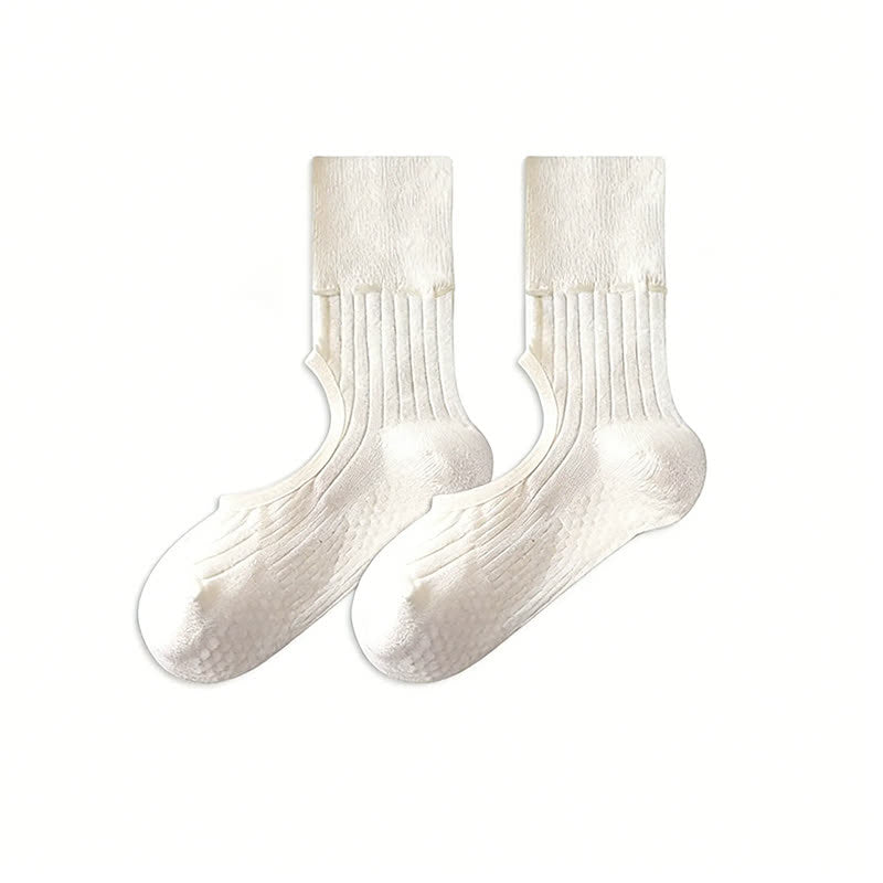 Plusock Open Instep Bow Grip Socks(2 Pairs) - White - EU35-40(US2-7) - Without Ribbon - image 16