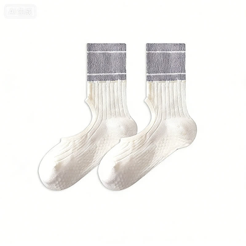 Plusock Open Instep Bow Grip Socks(2 Pairs) - Grey - EU35-40(US2-7) - Without Ribbon - image 20