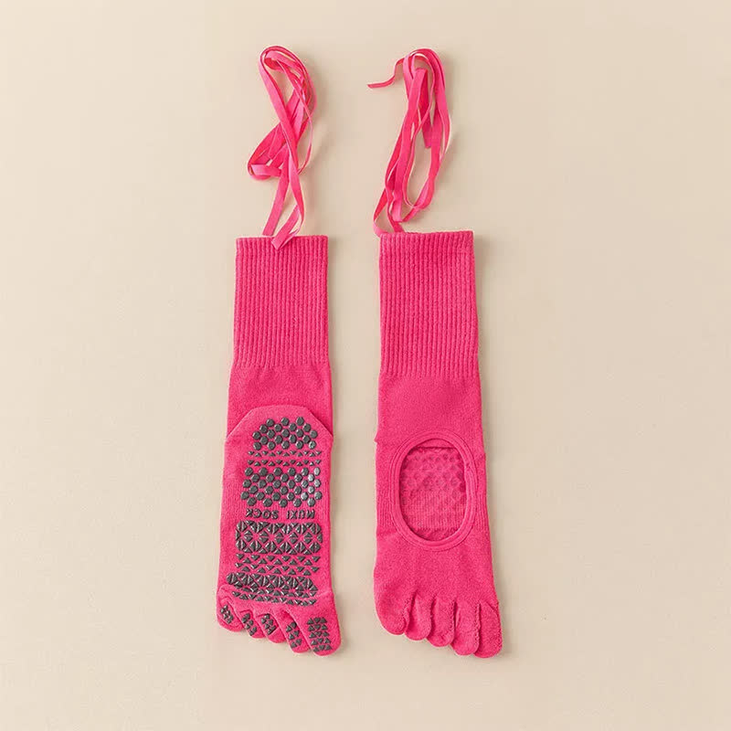 Plusock Ballet Wrap Grip Toe Socks(2 Pairs) - Rose - EU35-39(US2-6) - image 5