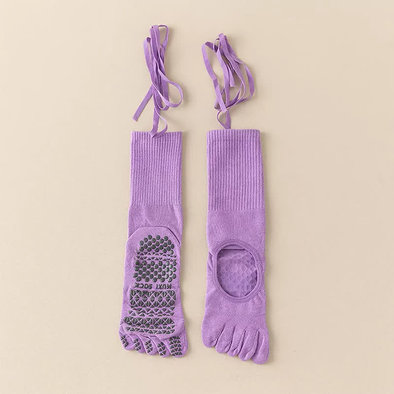 Plusock Ballet Wrap Grip Toe Socks(2 Pairs) - Purple - EU35-39(US2-6) - image 6