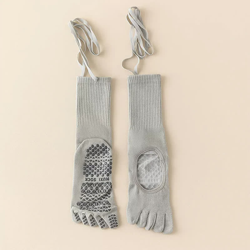 Plusock Ballet Wrap Grip Toe Socks(2 Pairs) - Grey - EU35-39(US2-6) - image 3