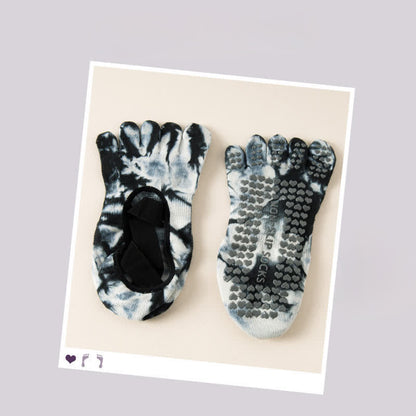 Plusock Tie Dye Five Toe Grip Socks(2 Pairs) - Black - EU36-42(US3-8.5) - image 6