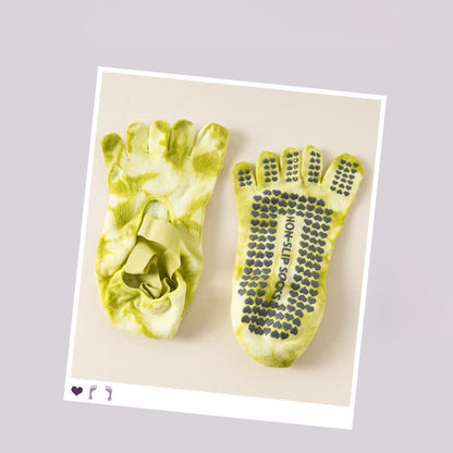 Plusock Tie Dye Five Toe Grip Socks(2 Pairs) - Light Green - EU36-42(US3-8.5) - image 11