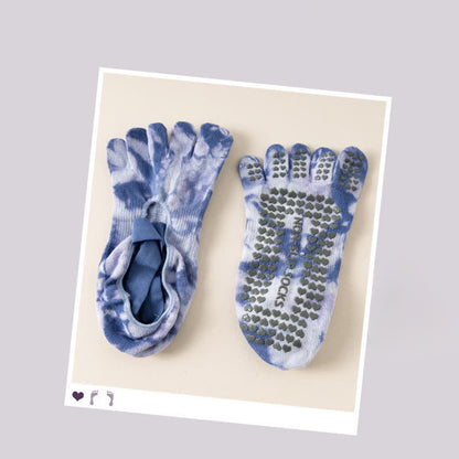 Plusock Tie Dye Five Toe Grip Socks(2 Pairs) - Purple - EU36-42(US3-8.5) - image 10