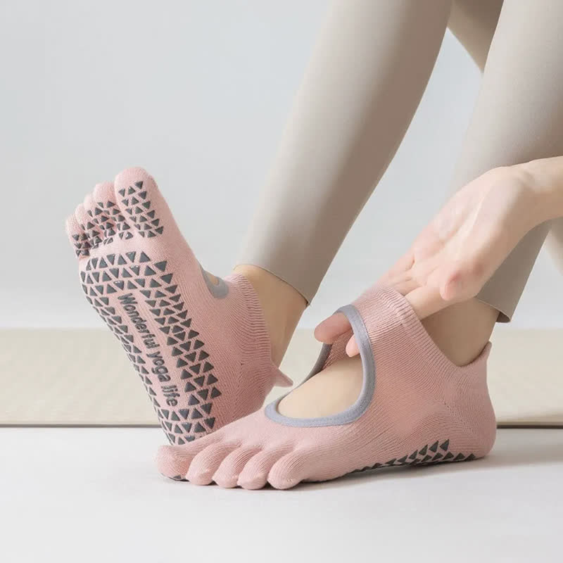Plusock Five Toe Yoga Grip Socks(2 Pairs) - image 1