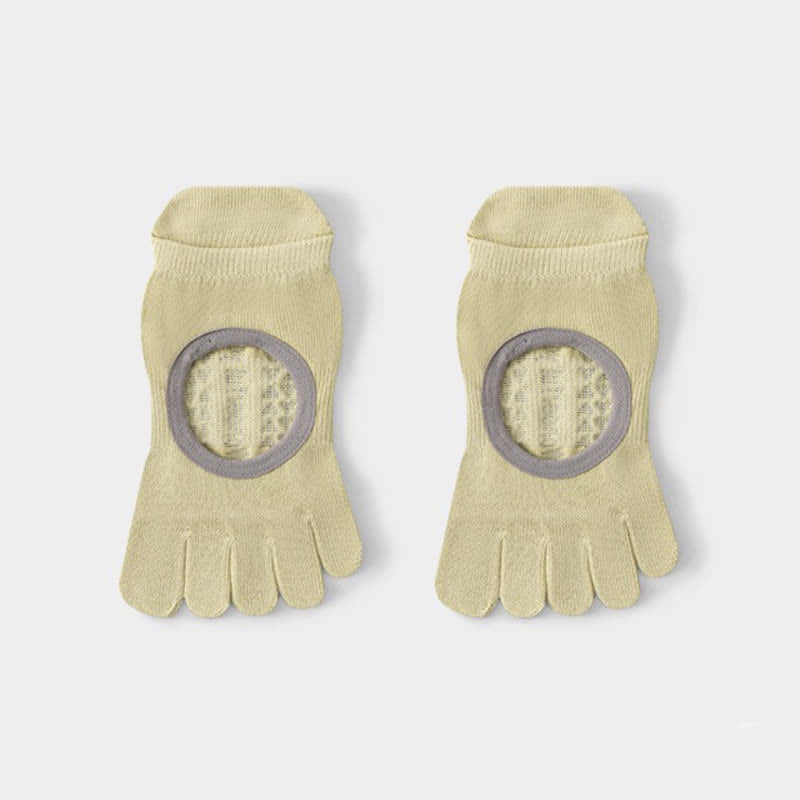 Plusock Five Toe Yoga Grip Socks(2 Pairs) - Green - EU35-40(US2-7) - image 9