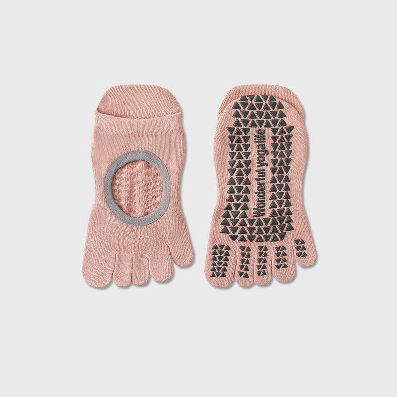Plusock Five Toe Yoga Grip Socks(2 Pairs) - Pink - EU35-40(US2-7) - image 7