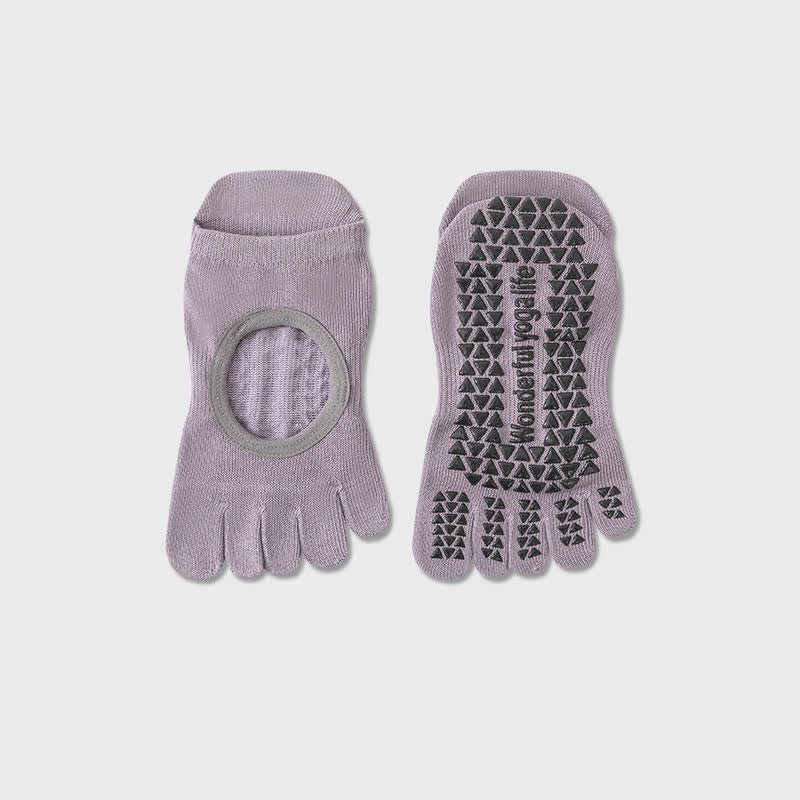 Plusock Five Toe Yoga Grip Socks(2 Pairs) - Purple - EU35-40(US2-7) - image 10