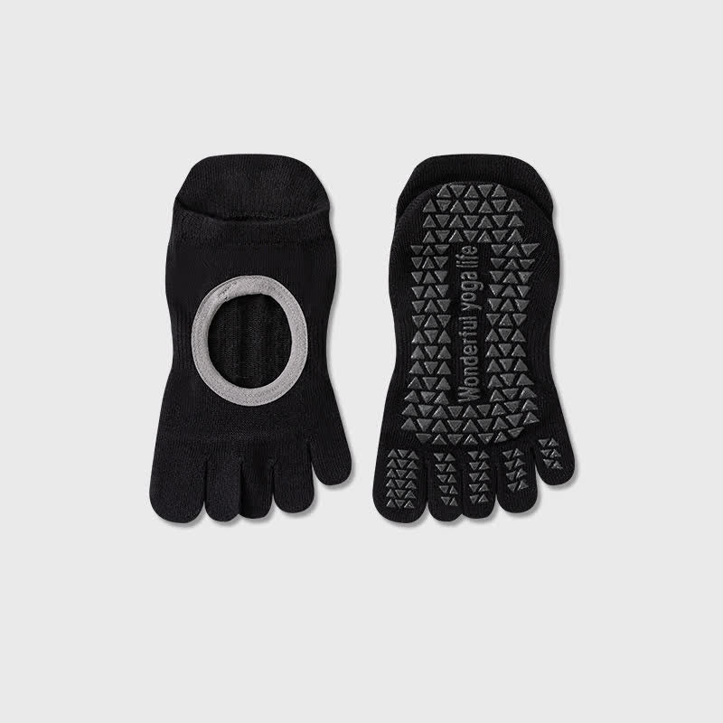 Plusock Five Toe Yoga Grip Socks(2 Pairs) - Black - EU35-40(US2-7) - image 5