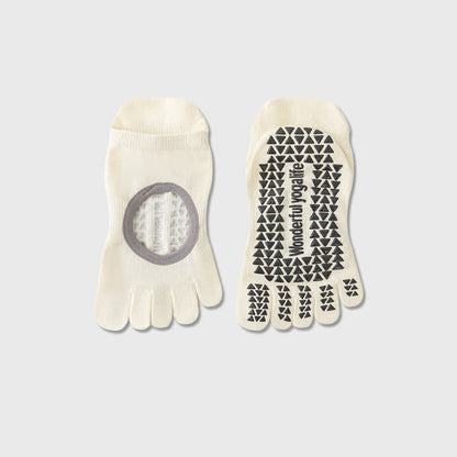 Plusock Five Toe Yoga Grip Socks(2 Pairs) - Beige - EU35-40(US2-7) - image 6