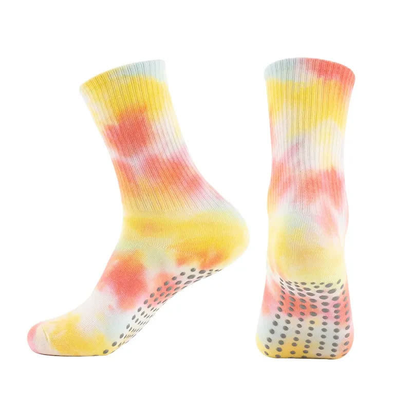 Plusock Tie Dye Yoga Grip Socks(2 Pairs) - Yellow - EU38-42(US5-8) - image 3