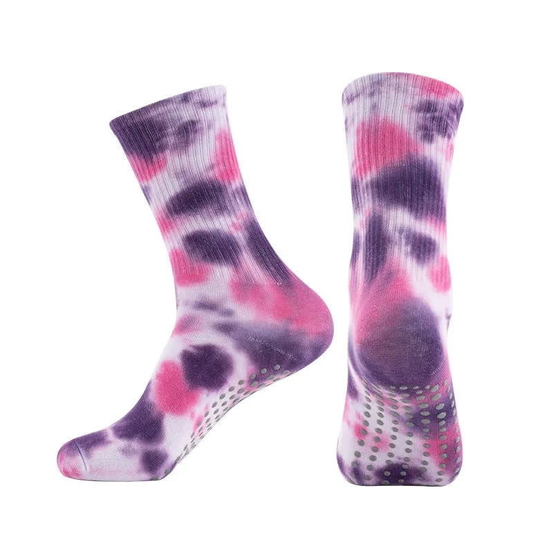 Plusock Tie Dye Yoga Grip Socks(2 Pairs) - Purple - EU38-42(US5-8) - image 10