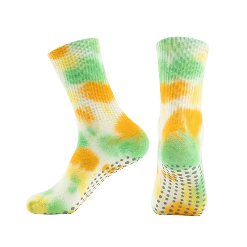 Plusock Tie Dye Yoga Grip Socks(2 Pairs) - Green - EU38-42(US5-8) - image 8