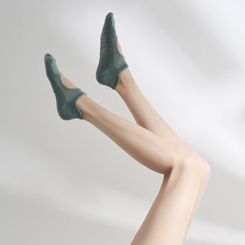 Plusock Pilates Non Slip Grip Socks(2 Pairs) - Dark Green - EU35-41(US2-7.5) - image 8