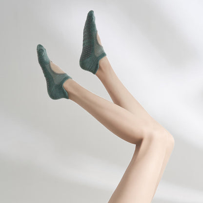 Plusock Pilates Non Slip Grip Socks(2 Pairs) - Dark Green - EU35-41(US2-7.5) - image 8
