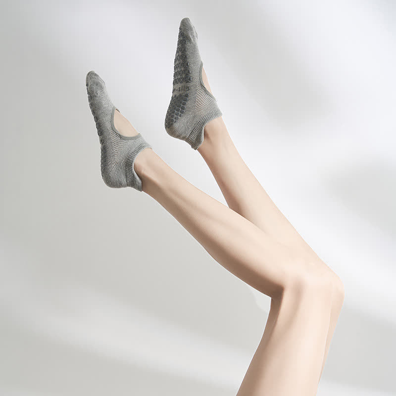 Plusock Pilates Non Slip Grip Socks(2 Pairs) - Grey - EU35-41(US2-7.5) - image 7