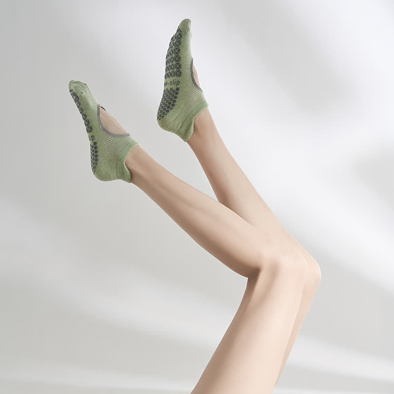 Plusock Pilates Non Slip Grip Socks(2 Pairs) - Green - EU35-41(US2-7.5) - image 5