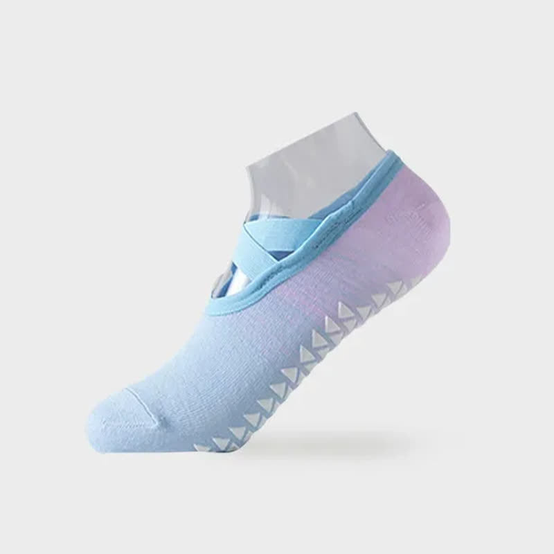 Plusock Cross Strap Yoga Grip Socks(6 Pairs) - Purple - EU35-42(US2-8.5) - image 5