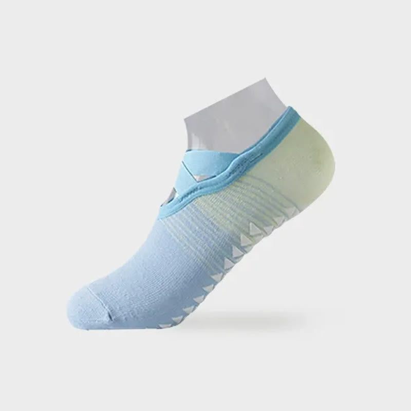 Plusock Cross Strap Yoga Grip Socks(6 Pairs) - Sky Blue - EU35-42(US2-8.5) - image 9