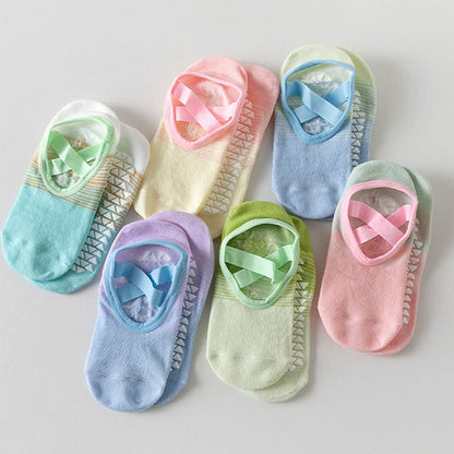 Plusock Cross Strap Yoga Grip Socks(6 Pairs) - image 4