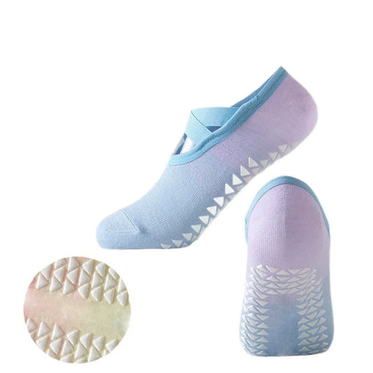 Plusock Cross Strap Yoga Grip Socks(6 Pairs) - image 0