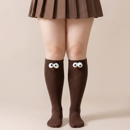 Plusock Cute Animal Knee High Socks(4 Pairs) - Coffee - EU35-40(US2-7) - image 1