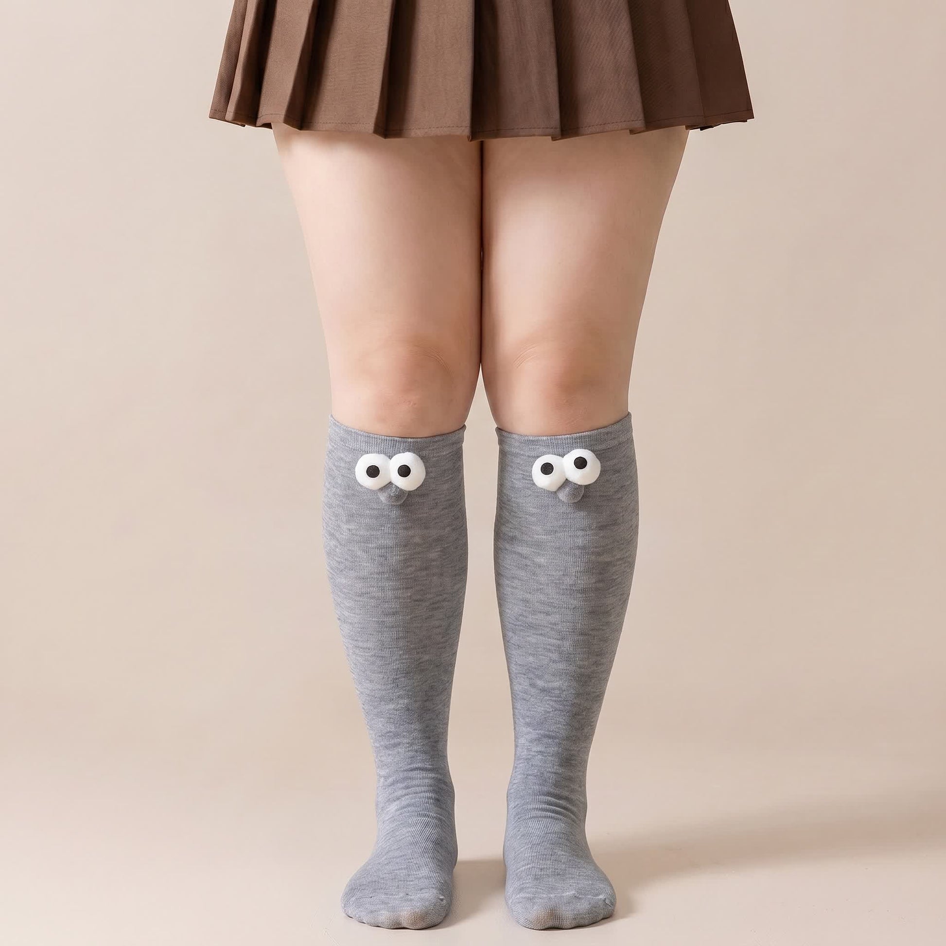 Plusock Cute Animal Knee High Socks(4 Pairs) - Light Gray - EU34-40(US1-7) - image 4