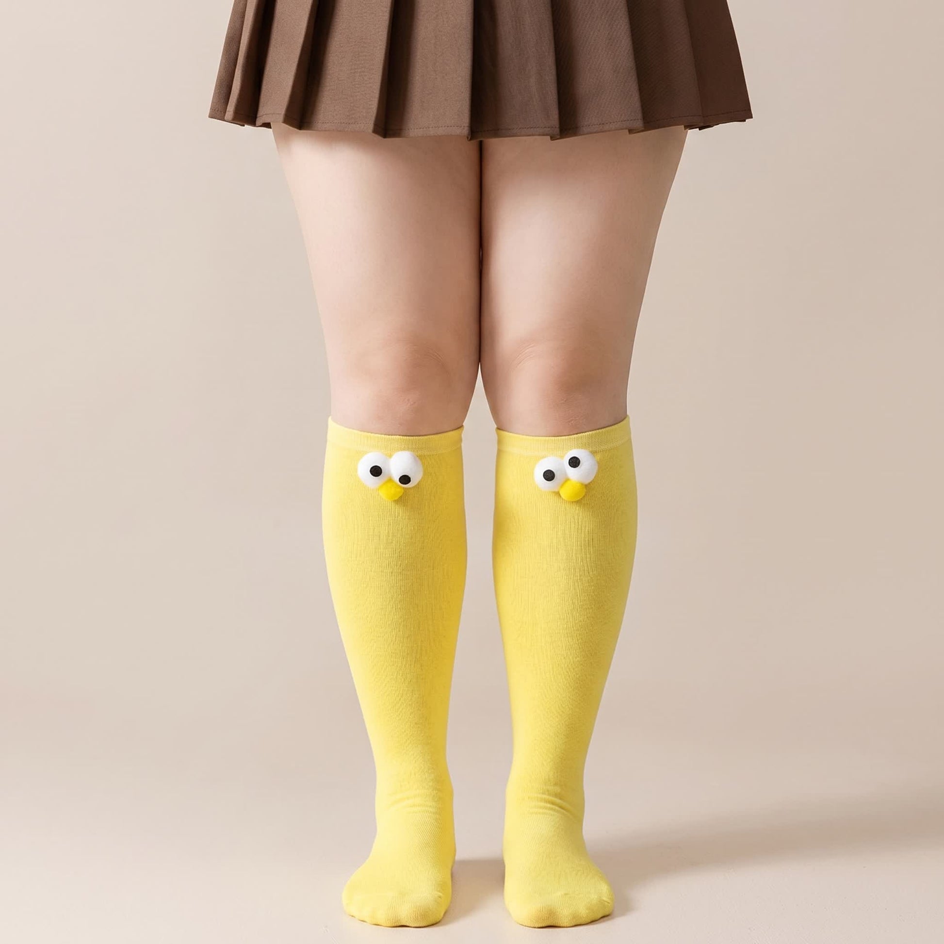 Plusock Cute Animal Knee High Socks(4 Pairs) - Yellow - EU34-40(US1-7) - image 5