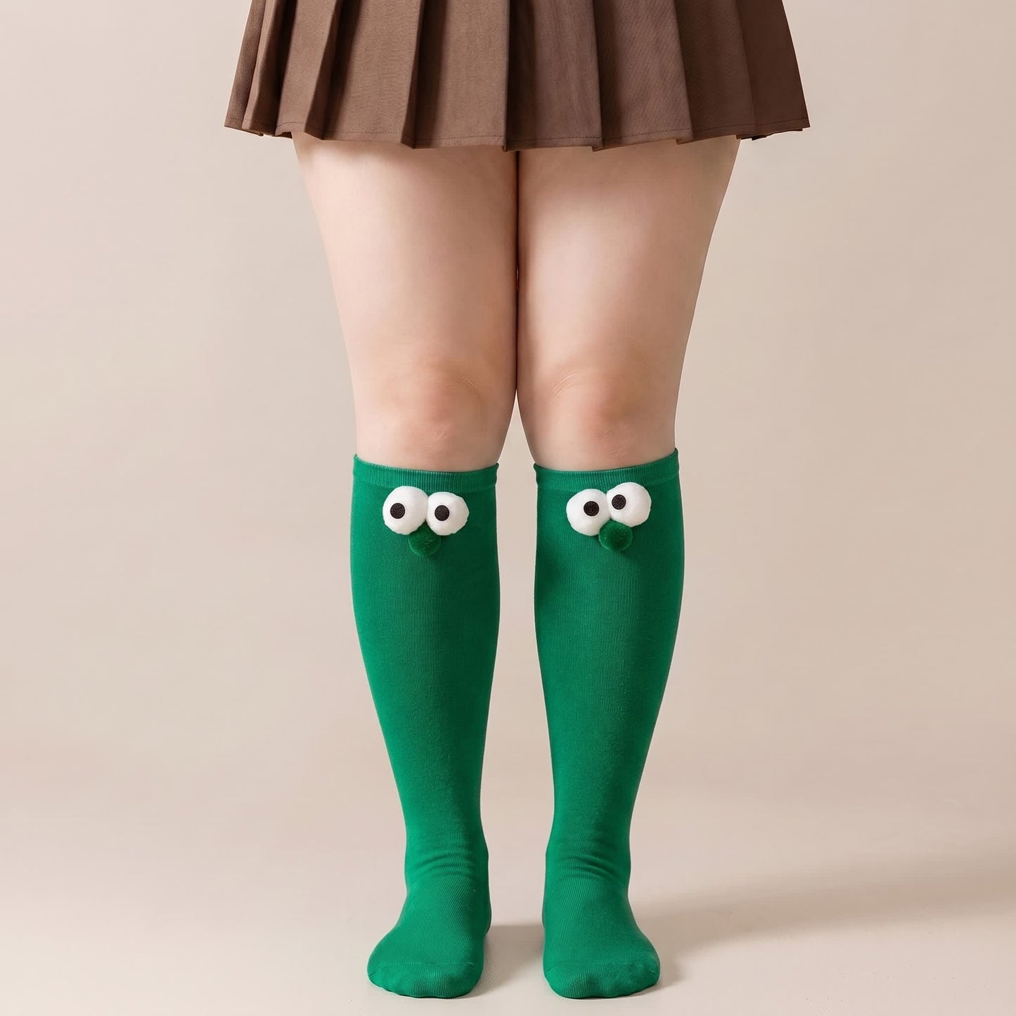 Plusock Cute Animal Knee High Socks(4 Pairs) - Green - EU34-40(US1-7) - image 8