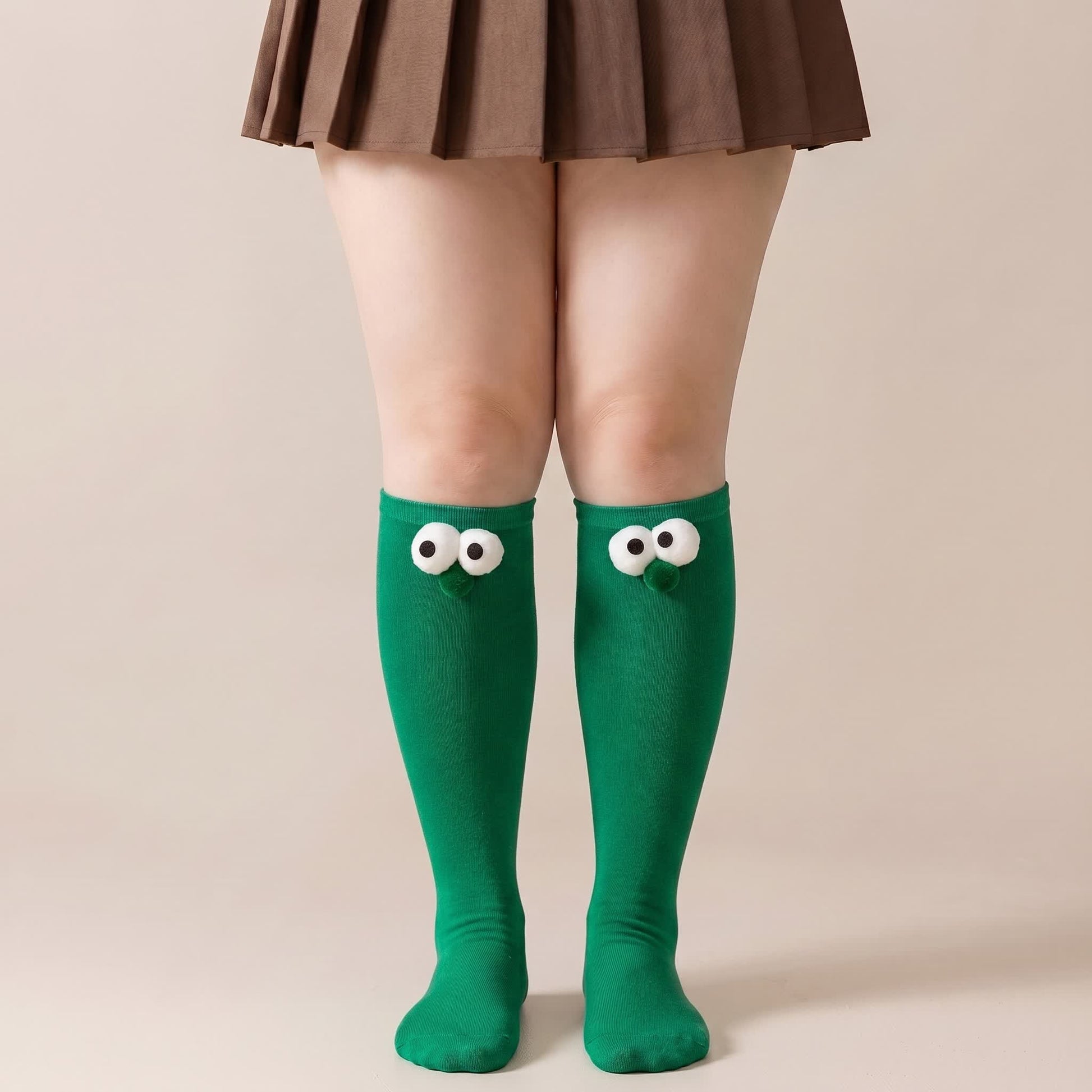 Plusock Cute Animal Knee High Socks(4 Pairs) - Green - EU34-40(US1-7) - image 8
