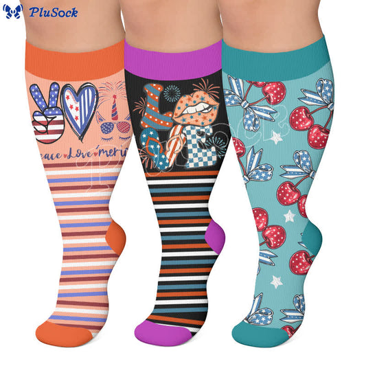 Plusock Plus Size Independence Day Compression Socks - image 0