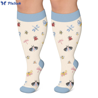 Plusock Plus Size Pastel Garden Compression Socks - image 5