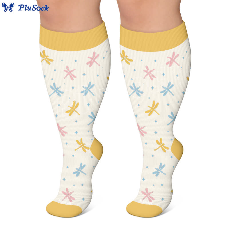 Plusock Plus Size Pastel Garden Compression Socks - image 6