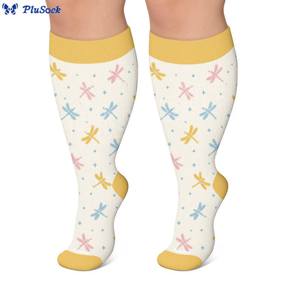 Plusock Plus Size Pastel Garden Compression Socks - image 6