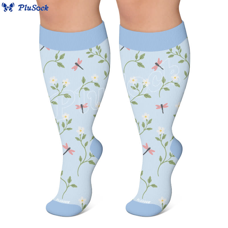 Plusock Plus Size Pastel Garden Compression Socks - image 7