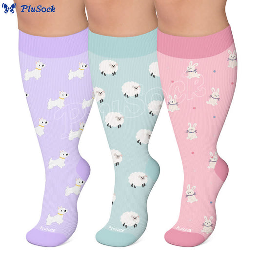 Plusock Plus Size Sheep Dog Rabbit Compression Socks - image 0
